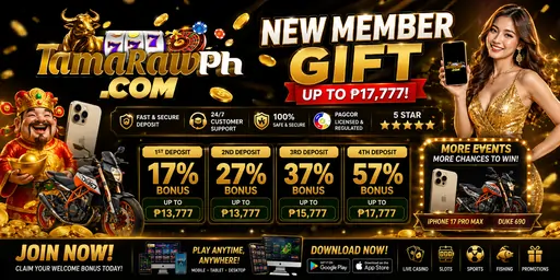 TAMARAWPH New Member Gift up to ₱17,777 — deposit bonuses and prizes